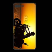 Coque  Iphone 8 Plus PREMIUM Femme biker au couché de soleil