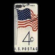 Coque  Iphone 8 Plus PREMIUM Timbre vintage USA