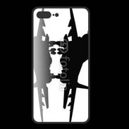 Coque  Iphone 8 Plus PREMIUM Silhouette avion de chasse