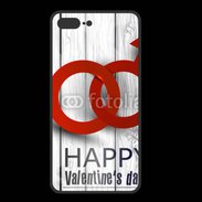 Coque  Iphone 8 Plus PREMIUM Saint valentin sur fond bois