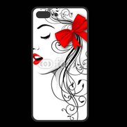 Coque  Iphone 8 Plus PREMIUM Visage glamour noir et rouge