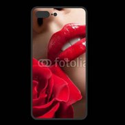 Coque  Iphone 8 Plus PREMIUM Bouche et rose glamour