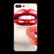 Coque  Iphone 8 Plus PREMIUM Bouche sexy rouge à lèvre gloss rouge fraise