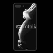 Coque  Iphone 8 Plus PREMIUM Femme enceinte en noir et blanc