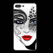 Coque  Iphone 8 Plus PREMIUM Visage glamour en dessin 500