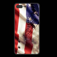 Coque  Iphone 8 Plus PREMIUM Drapeau USA avec arme