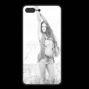 Coque  Iphone 8 Plus PREMIUM Hippie noir et blanc