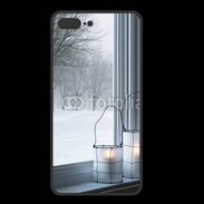 Coque  Iphone 8 Plus PREMIUM paysage hiver deux lanternes