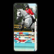 Coque  Iphone 8 Plus PREMIUM Jumping Equitation cheval gris