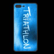 Coque  Iphone 8 Plus PREMIUM Triathlon sur fond bleu