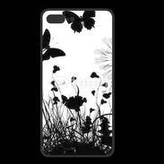 Coque  Iphone 8 Plus PREMIUM Papillon en noir et blanc