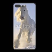 Coque  Iphone 8 Plus PREMIUM Cheval blanc dans la neige