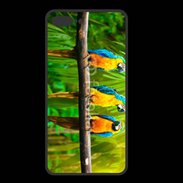 Coque  Iphone 8 Plus PREMIUM Trois perroquets bleu et jaune