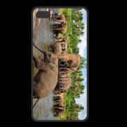 Coque  Iphone 8 Plus PREMIUM Groupe d'éléphants à la rivière