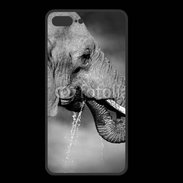 Coque  Iphone 8 Plus PREMIUM Elephant d'Afrique en noir et blanc
