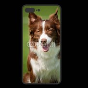 Coque  Iphone 8 Plus PREMIUM Chien Colley marron et blanc