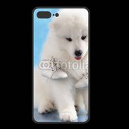 Coque  Iphone 8 Plus PREMIUM Chien blanc et paire de chaussons