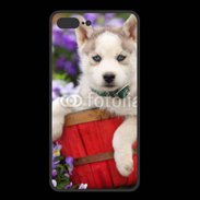 Coque  Iphone 8 Plus PREMIUM Portrait chiot Husky de Sibérie 1