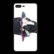 Coque  Iphone 8 Plus PREMIUM Lapin noir et blanc dans un chapeau