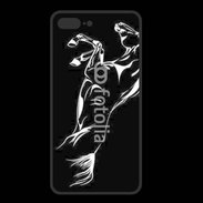 Coque  Iphone 8 Plus PREMIUM Illustration cheval noir