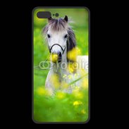 Coque  Iphone 8 Plus PREMIUM Poney Shetland gris et blanc