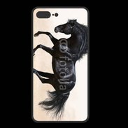 Coque  Iphone 8 Plus PREMIUM Cheval noir au galop 5