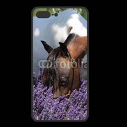 Coque  Iphone 8 Plus PREMIUM Cheval sentant la lavande 