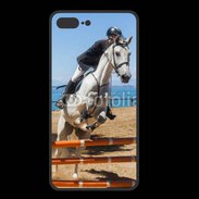Coque  Iphone 8 Plus PREMIUM Saut d'obstacle à cheval 100