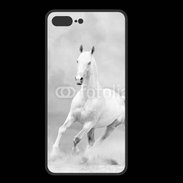Coque  Iphone 8 Plus PREMIUM Cheval en noir et blanc 55