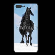 Coque  Iphone 8 Plus PREMIUM Cheval Friesian noir 100