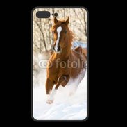 Coque  Iphone 8 Plus PREMIUM Cheval arabe dans la neige 100