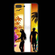 Coque  Iphone 8 Plus PREMIUM Surfer et fille sur la plage