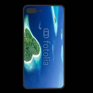 Coque  Iphone 8 Plus PREMIUM île en former de cœur au milieu de la mer