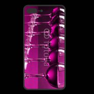 Coque  Iphone 8 Plus PREMIUM Verre de vin sur fond rose