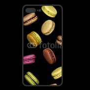 Coque  Iphone 8 Plus PREMIUM Macarons sur fond noir