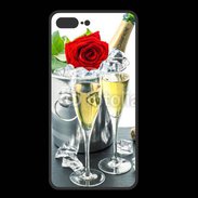 Coque  Iphone 8 Plus PREMIUM Champagne et rose rouge