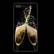 Coque  Iphone 8 Plus PREMIUM Coupes de champagne sur fond noir