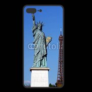 Coque  Iphone 8 Plus PREMIUM Statue de la liberté et tour Eiffel