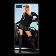 Coque  Iphone 8 Plus PREMIUM Femme blonde sexy voiture noire