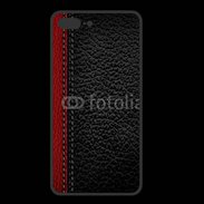 Coque  Iphone 8 Plus PREMIUM Effet cuir noir et rouge