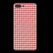 Coque  Iphone 8 Plus PREMIUM Effet vichy rouge et blanc