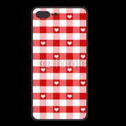 Coque  Iphone 8 Plus PREMIUM Mode vichy rouge avec coeur