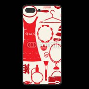 Coque  Iphone 8 Plus PREMIUM Fond fashion rouge