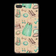 Coque  Iphone 8 Plus PREMIUM Fond fashion vert et marron