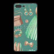Coque  Iphone 8 Plus PREMIUM Fond fashion vert et marron 2