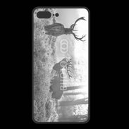 Coque  Iphone 8 Plus PREMIUM Cerf en noir et blanc 150