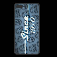 Coque  Iphone 8 Plus PREMIUM Since crane bleu 1970