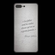 Coque  Iphone 8 Plus PREMIUM Les Folies Gris Citation Oscar Wilde