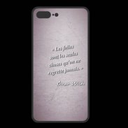 Coque  Iphone 8 Plus PREMIUM Les Folies Rose Citation Oscar Wilde