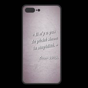 Coque  Iphone 8 Plus PREMIUM Pêché stupidité Rose Citation Oscar Wilde